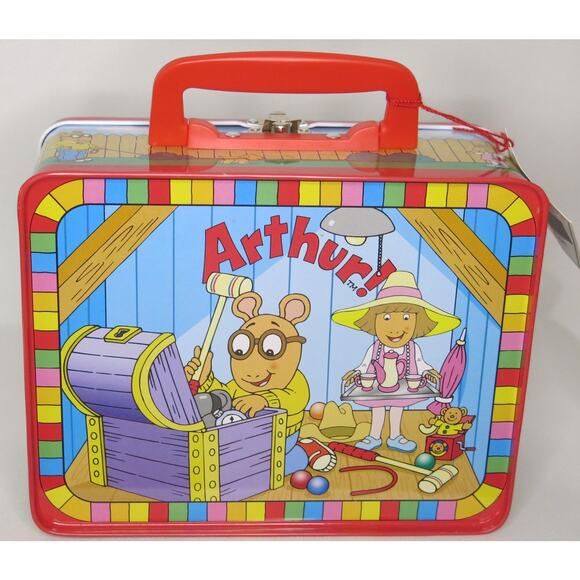 Arthur PBS Kids *NWT* Vintage Lunch Box Metal Marc Brown Schylling 1997 Cartoon - Picture 2 of 11